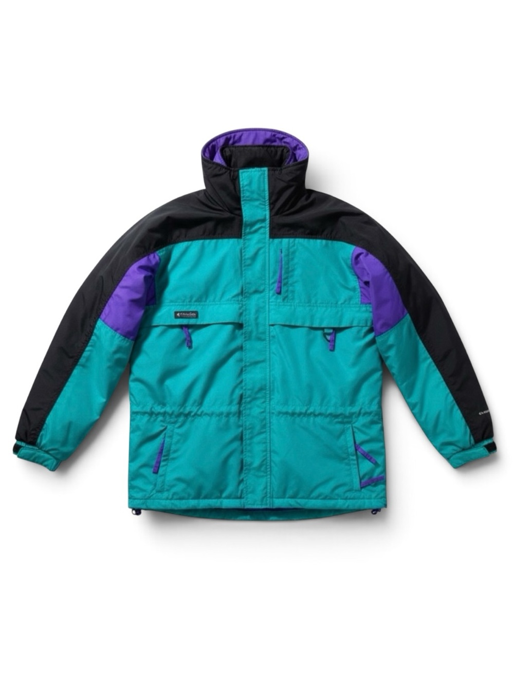 Columbia Vintage 90’s Ski Jacket 3-in-1 Insulated Coat Retro Teal Purple Black L